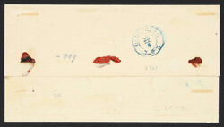 1861, 2 Gr. Wappen rot, Unterrandstück auf Faltbriefhülle von ...