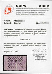 Vorläufer, 60 C. lila von Italien mit fast vollständiger ...