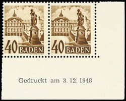 1325: フランス連占領地域・Baden - Unit with printing date