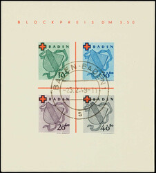 1325: フランス連占領地域・Baden - Souvenir / miniature sheetlets