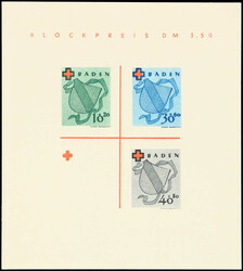 1325: フランス連占領地域・Baden - Souvenir / miniature sheetlets