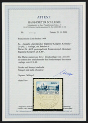 1949, 30 Pfg. Konstanz Type II auf Briefstück mit Sonderstempel ...