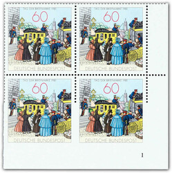 1981, 60 Pfg. Tag der Briefmarke als postfrischer Viererblock aus der ...