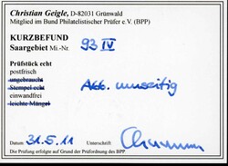 1922, 75 C. Steingutfabrik als postfrische Bogenecke oben rechts mit ...