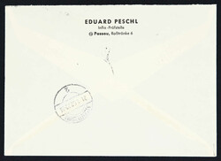 1951, 10 und 20 Pfg. Posthorn als 6er-Block Unterrand-Zusammendruck ...