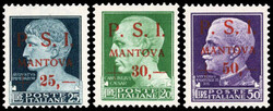 1945, Mantua, Sassone 1-11 postfrisch, der komplette Satz, 60 C. ...