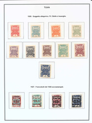 TANNU TUWA: 1926/36, gemischte Sammlung auf selbst gestalteten ...