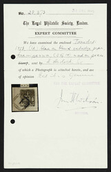 1852, 1 P. Sitzende Britannia blau, gewöhnliches blaues Papier auf ...