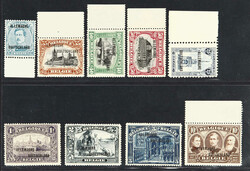 1919/22, 1 C. bis 10 Fr. Freimarken mit schwarzem Aufdruck postfrisch ...