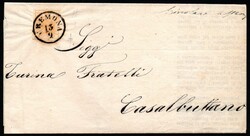 L. V. - Bellissima circolare recante un 5 cent. ottimamente marginato ...