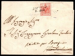 L. V. - Splendida lettera da Bovegno (SD - pti 12) affrancata con 15 ...