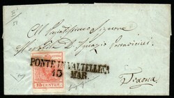 L. V. - Splendida letterina affrancata con 15 cent. ottimamente ...