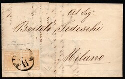 L. V. - Lettera da Milano (C1) per città affrancata con coppia molto ...