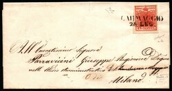 L. V. - Splendida lettera da Caravaggio (SD - pti 6) recante un 15 ...