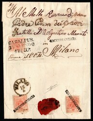 L. V. - Lettera raccomandata (pti 13) da Casalpusterlengo (SD - pti ...