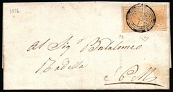 L. V. - Lettera da Monselice C4 affrancata con due es. bene marginati ...