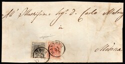 L. V. - Fronte di plico da Mantova affrancato con 10 più 15 cent. ...