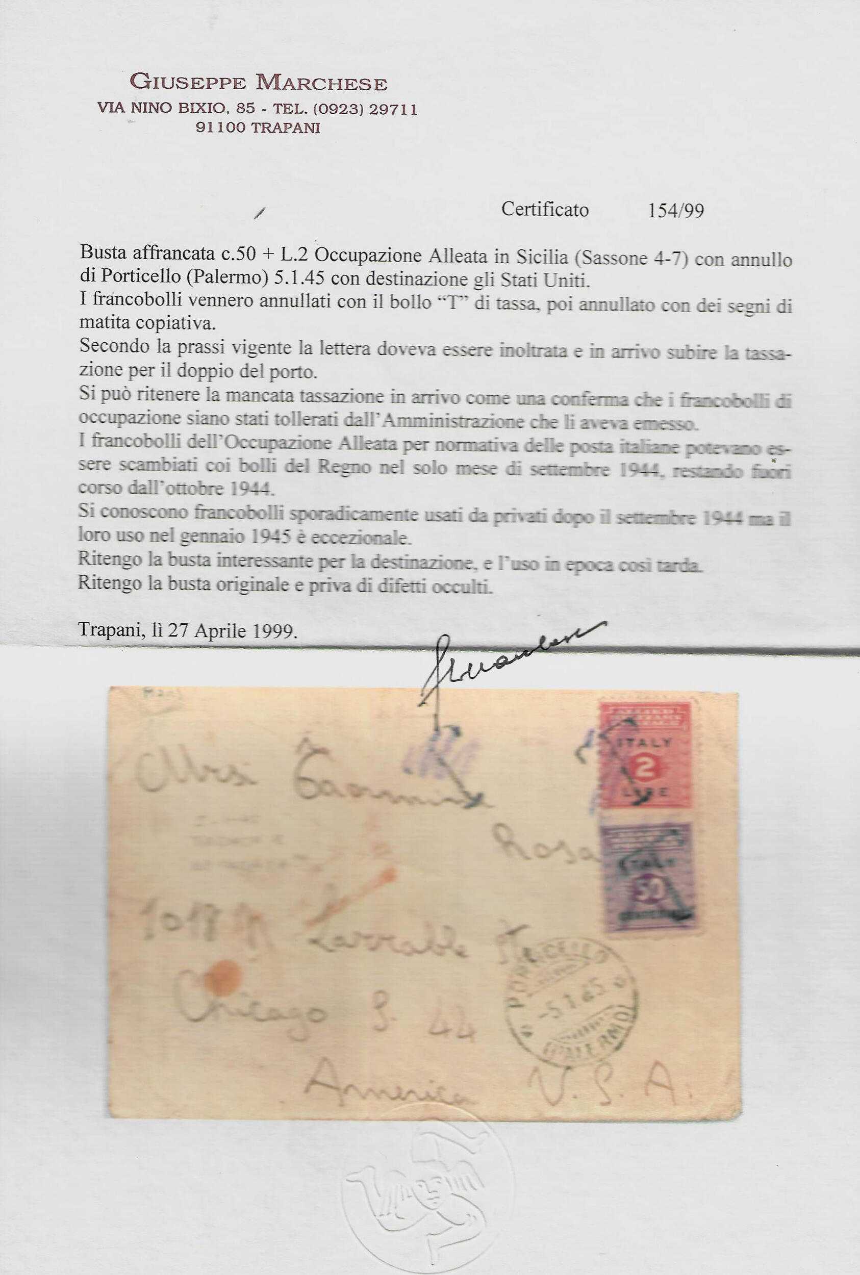 Image 1 for lot number 613 for Filatelia Gazzera Auction