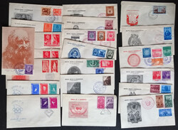 ROMANIA - 1949/58 Trentatre oggetti postali con emissioni del periodo ...