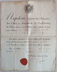 1809 Passaporto Napoleonico di libero transito rilasciato in data 7 ...