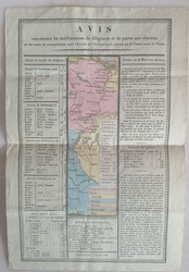 1820 Avviso concernente le diligenze di posta e cavalli lungo le vie ...