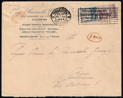 PUBBLICITARI - Lettera da PALERMO 31.XII.1924 a Roma con ...