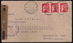 Lettera da VODO 18.5.46 diretta in Germania zona Americana affrancata ...