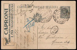 Cartolina Postale Leoni c.15 ardesia mill.19 CAPRONI (R3-8) da ...