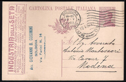 Cartolina Postale Leoni c.25 viola mill.21 INDUSTRIA SETA (R4A-28) da ...