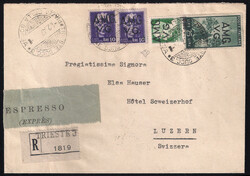 AMG-VG - Raccomandata espresso per la Svizzera affrancata con AMG-VG ...