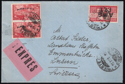 Lettera espresso per la Svizzera affrancata con Democratica L.100 ...