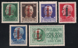 Alessandria - 1944 Soprastampati P.F.R. e fascetto serie cpl. + ...