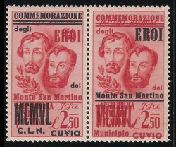 C.L.N. Cuvio -1945 Fratelli Bandiera serie cpl. 3 valori in coppie ...