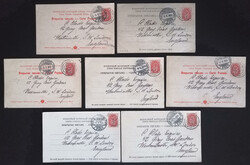 Sette cartoline illustrate di S.Pietroburgo spedite il 5 maggio 1904 ...