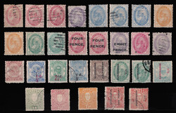 1886/96 Piccolo insieme di ventinove valori del periodo in parte ...