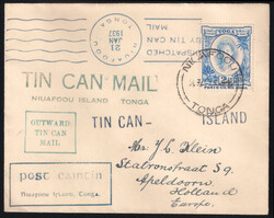 Bustina per l'Olanda affrancata con d.2 1/2 azzurro, viaggiata nel ...