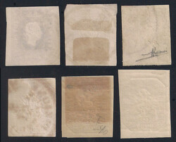 Francobolli per Giornali, piccolo lotto di sei valori, un certificato