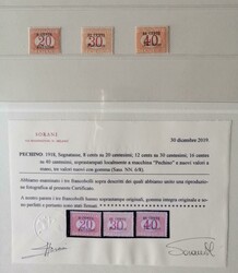 UFFICI POSTALI IN CINA - 1917/18 Pechino, le due serie soprastampate ...