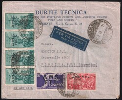 Aerogramma commerciale da TRIESTE 15.2.49 per l'Argentina con ...