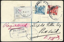 Cartolina raccomandata affrancata con valori dell'occupazione ...