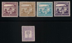 1927/28 Lago di Tiberiade 4 valori + un segnatasse (Yt 75/78 + tx19) ...