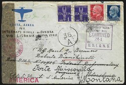 Aerogramma diretto a prigioniero di guerra in U.S.A. affrancato con ...