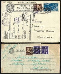 Corrispondenza diretta a prigionieri di guerra in Sudafrica, una ...