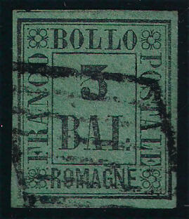 1859 baj 3 verde scuro (4) usato, ben marginato, SPL