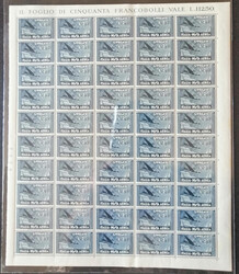 POSTA AEREA - 1933 Espresso Aereo L.2,25 ardesia (A44) foglio ...