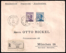 LA CANEA - Michetti c.25 azzurro + c.50 violetto (17 + 19 cat.1550) ...