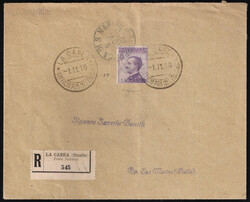 LA CANEA - Michetti c.50 violetto (19 cat.1100) isolato su ...