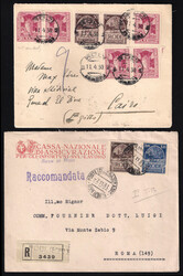 1930/31 Una raccomandata per l'Italia ed una lettera per Il Cairo ...