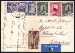 Bella cartolina con affrancatura multicolore Soggetti Africani c.1 ...