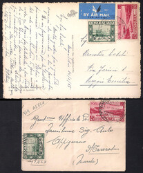 Una cartolina ed una bustina aperta biglietto da vista viaggiate per ...